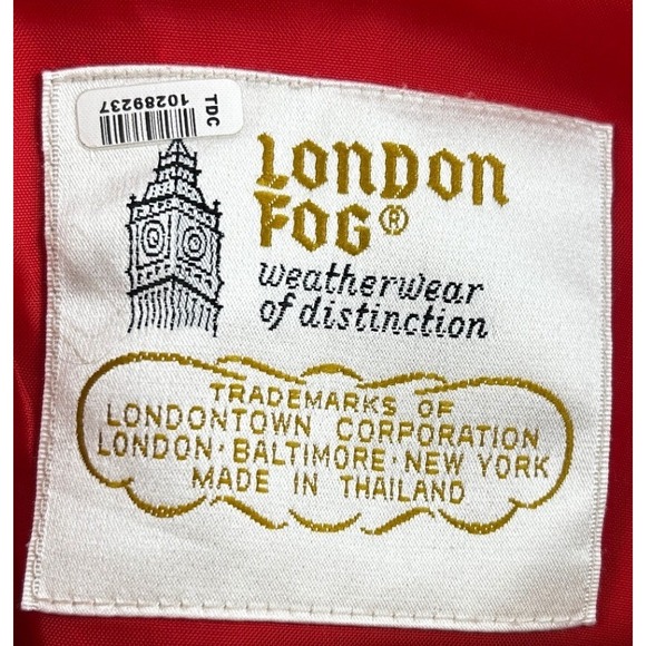 London Fog‎ Vintage Swing Coat Womens 14 Red Lined Classic Trench Parisian Style - Picture 5 of 11